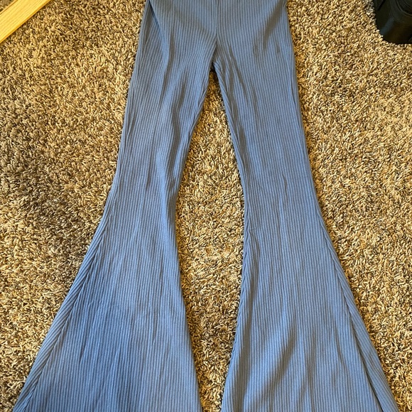 aerie Pants - Aerie ribbed blue flair leggings (discontinued)